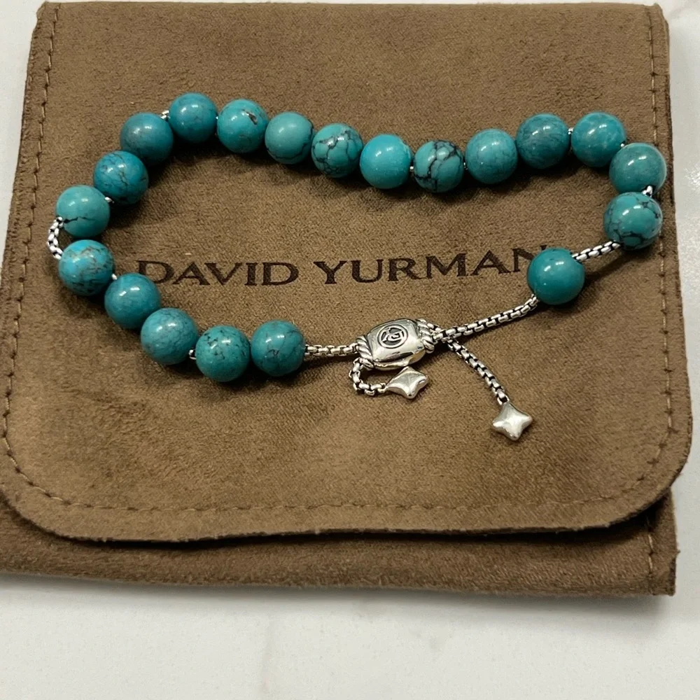 David Yurman 8mm Spiritual Beads Turquoise Bracelet - Picture 5 of 7